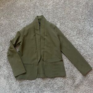 Forever 21 Olive Green Open-Front Blazer